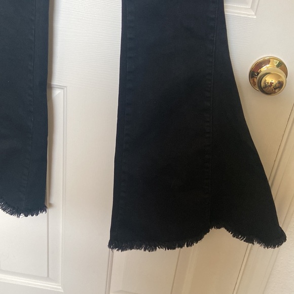 Mumu Blue pants/jeans button fly bell bottoms with raw hem - Picture 3 of 9